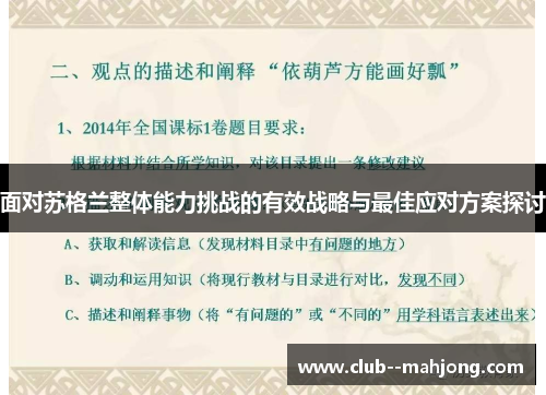 面对苏格兰整体能力挑战的有效战略与最佳应对方案探讨 面对苏格兰整体能力挑战的有效战略与最佳应对方案探讨